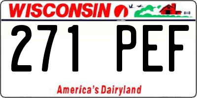 WI license plate 271PEF
