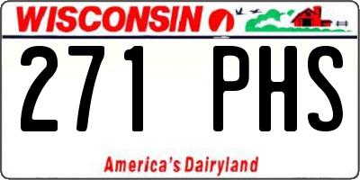 WI license plate 271PHS
