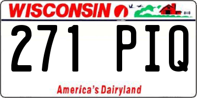 WI license plate 271PIQ