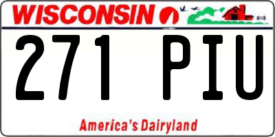 WI license plate 271PIU