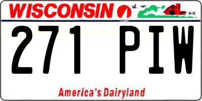 WI license plate 271PIW