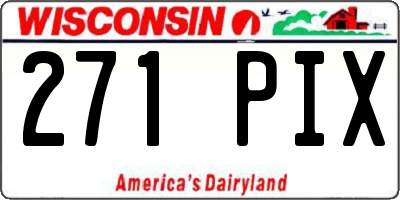 WI license plate 271PIX