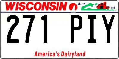 WI license plate 271PIY