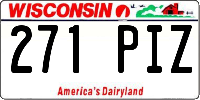 WI license plate 271PIZ