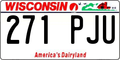 WI license plate 271PJU