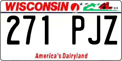 WI license plate 271PJZ