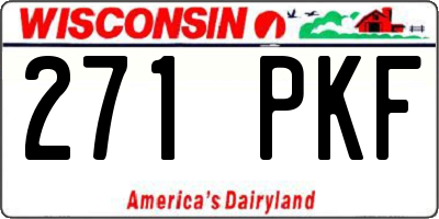 WI license plate 271PKF