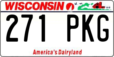 WI license plate 271PKG