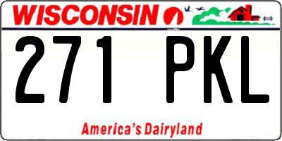 WI license plate 271PKL