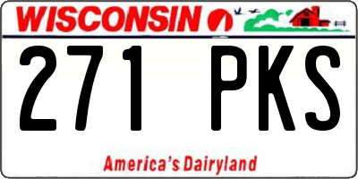 WI license plate 271PKS