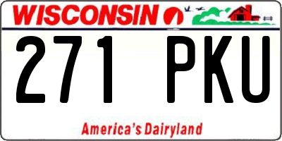 WI license plate 271PKU