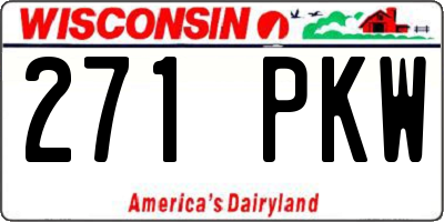 WI license plate 271PKW