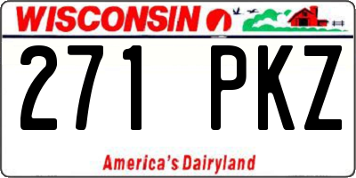 WI license plate 271PKZ