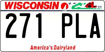 WI license plate 271PLA
