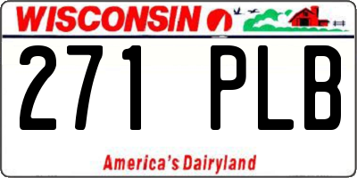 WI license plate 271PLB