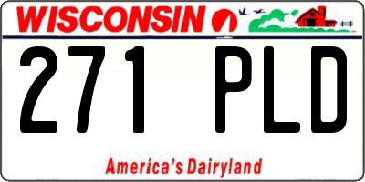 WI license plate 271PLD