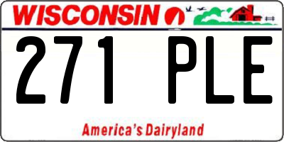 WI license plate 271PLE