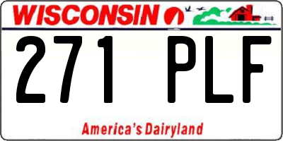 WI license plate 271PLF