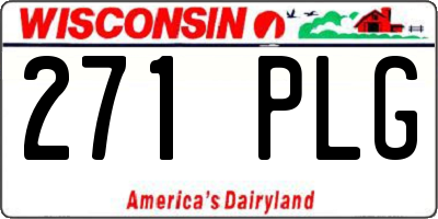 WI license plate 271PLG