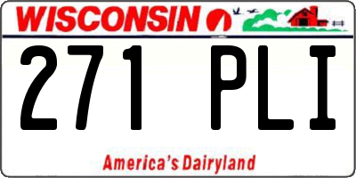 WI license plate 271PLI