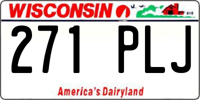 WI license plate 271PLJ