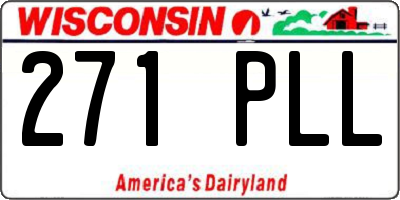 WI license plate 271PLL