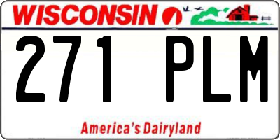WI license plate 271PLM
