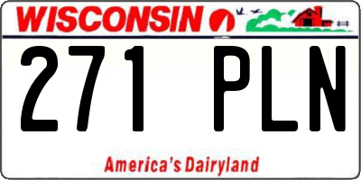 WI license plate 271PLN
