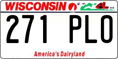 WI license plate 271PLO
