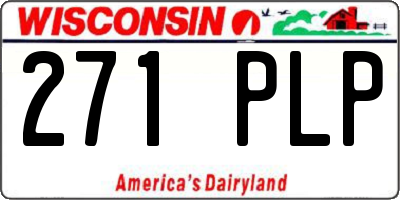 WI license plate 271PLP