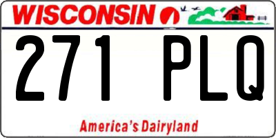 WI license plate 271PLQ