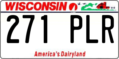 WI license plate 271PLR
