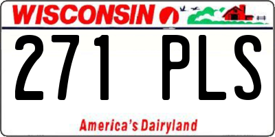 WI license plate 271PLS