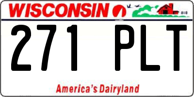 WI license plate 271PLT