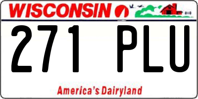 WI license plate 271PLU