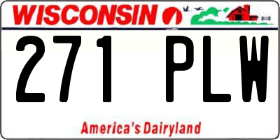 WI license plate 271PLW
