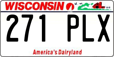 WI license plate 271PLX