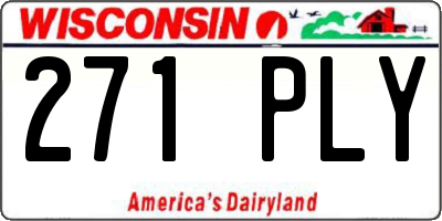 WI license plate 271PLY