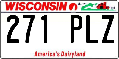 WI license plate 271PLZ