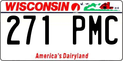 WI license plate 271PMC