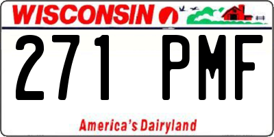 WI license plate 271PMF