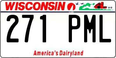 WI license plate 271PML