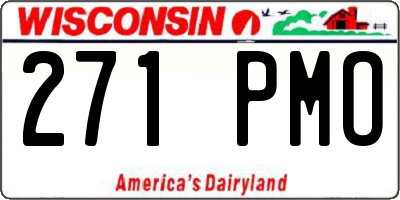 WI license plate 271PMO