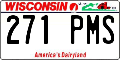 WI license plate 271PMS