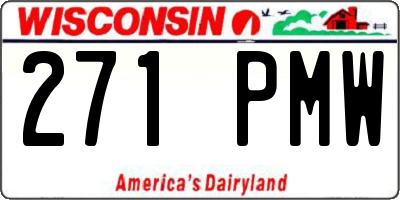 WI license plate 271PMW