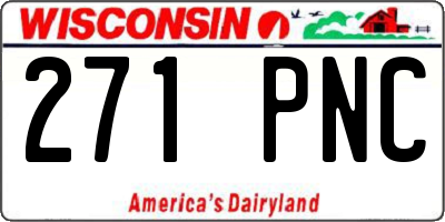 WI license plate 271PNC