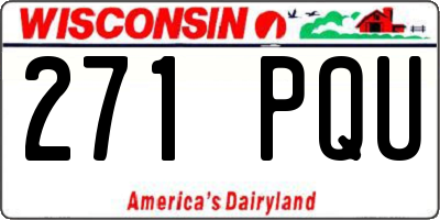 WI license plate 271PQU
