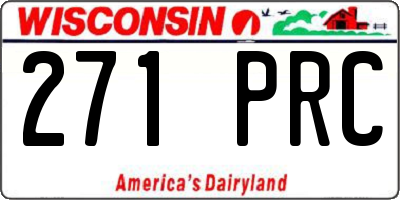 WI license plate 271PRC