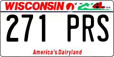 WI license plate 271PRS