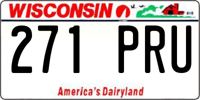 WI license plate 271PRU